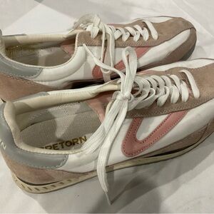 Tretorn Suede and Leather, Pink and White Women's Sneakers sz 10